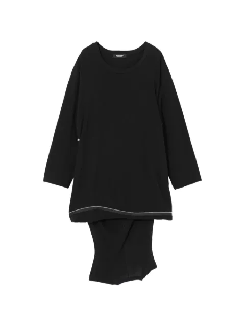 Undercover zip-detail asymmetric-hem T-shirt