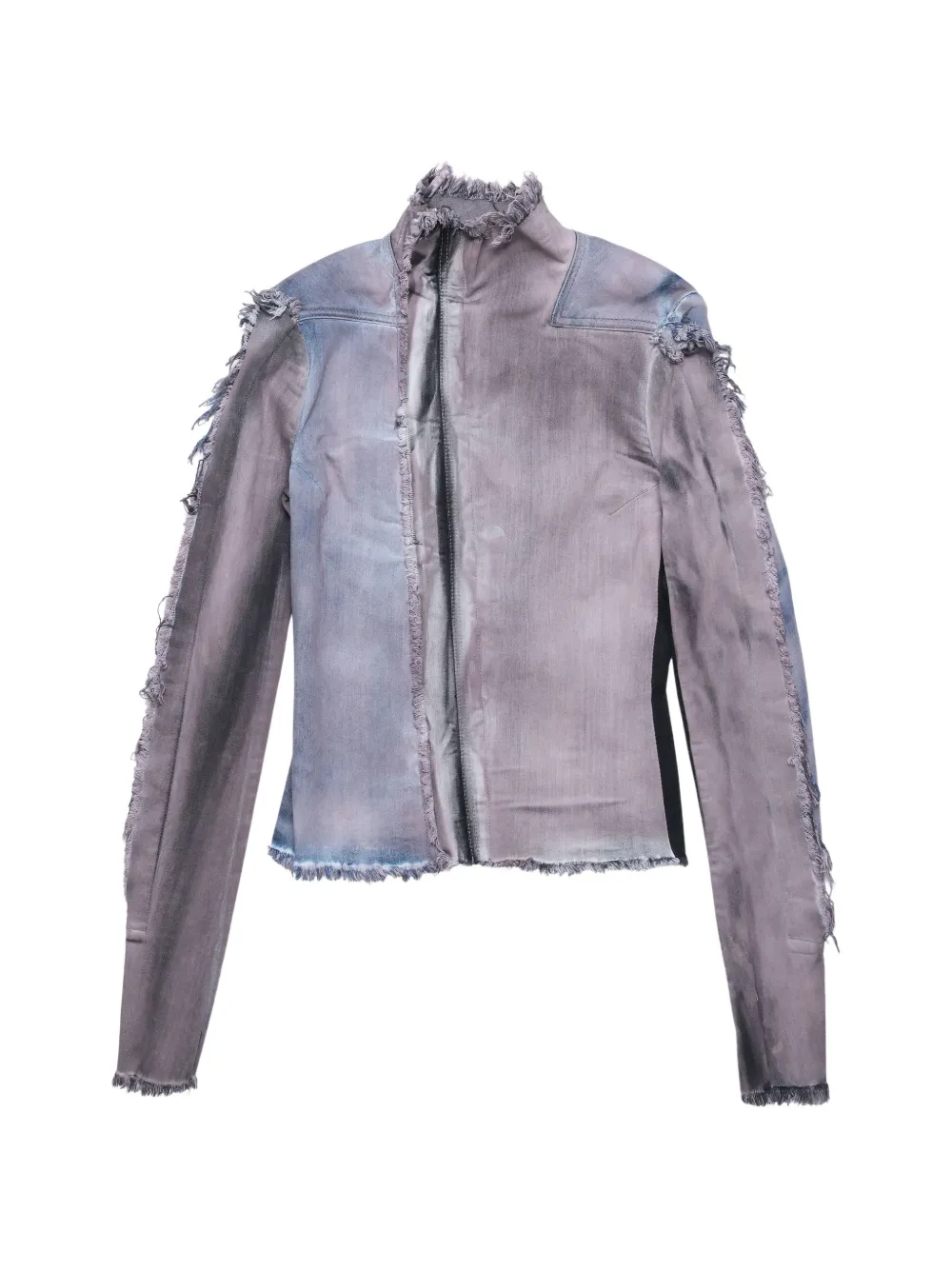 Rick Owens Gary frayed denim jacket - Grigio