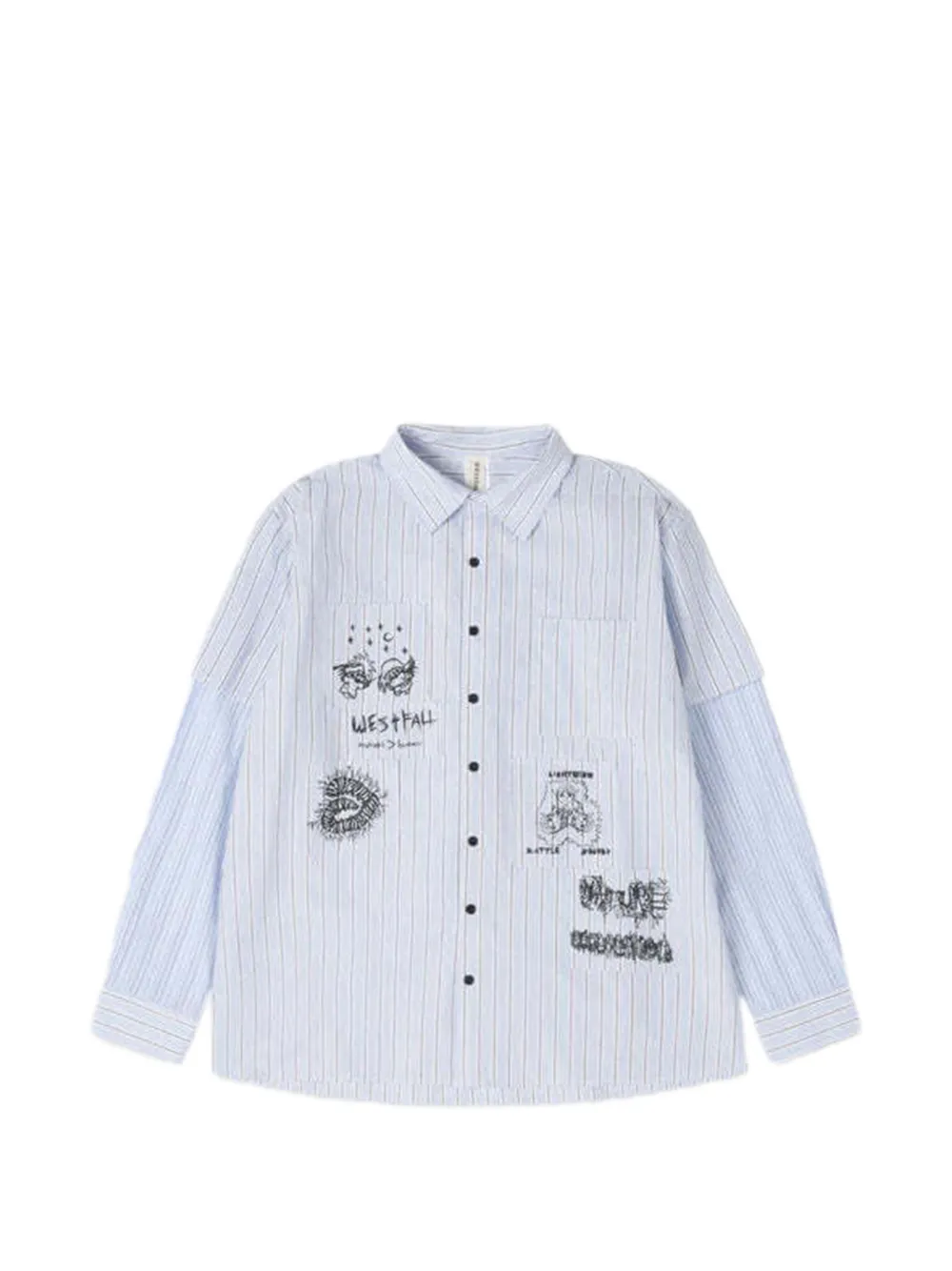 WESTFALL patch-detail striped shirt
