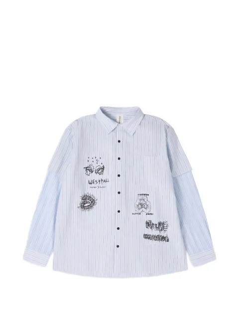WESTFALL patch-detail striped shirt