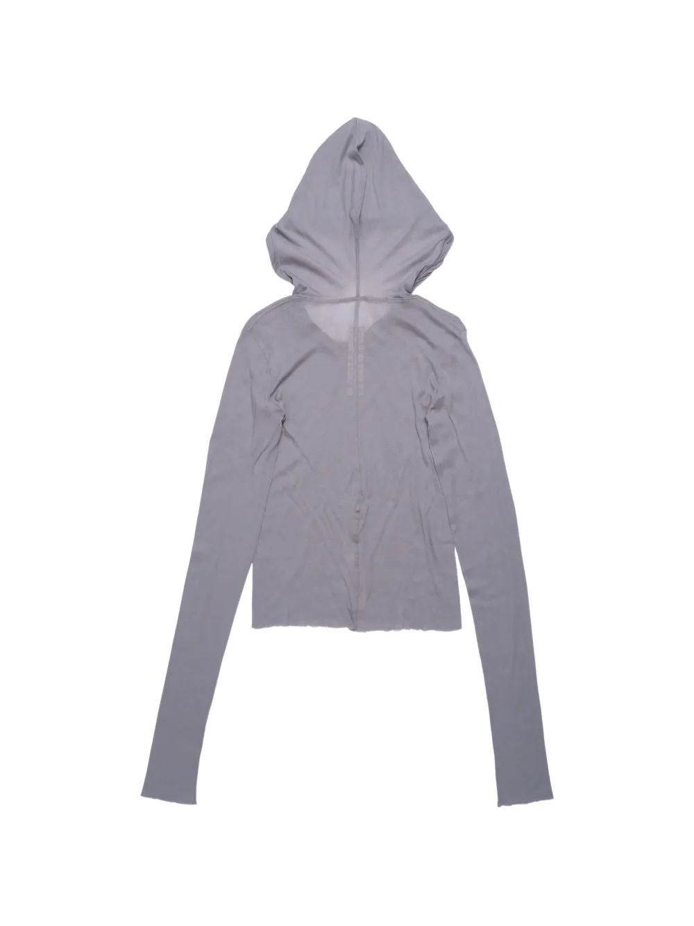 Rick Owens Cropped T-shirt met borststuk capuchon en lange mouwen Grijs