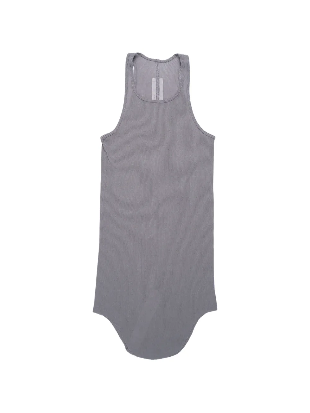 Rick Owens ribbed-knit curved-hem tank top - Grigio