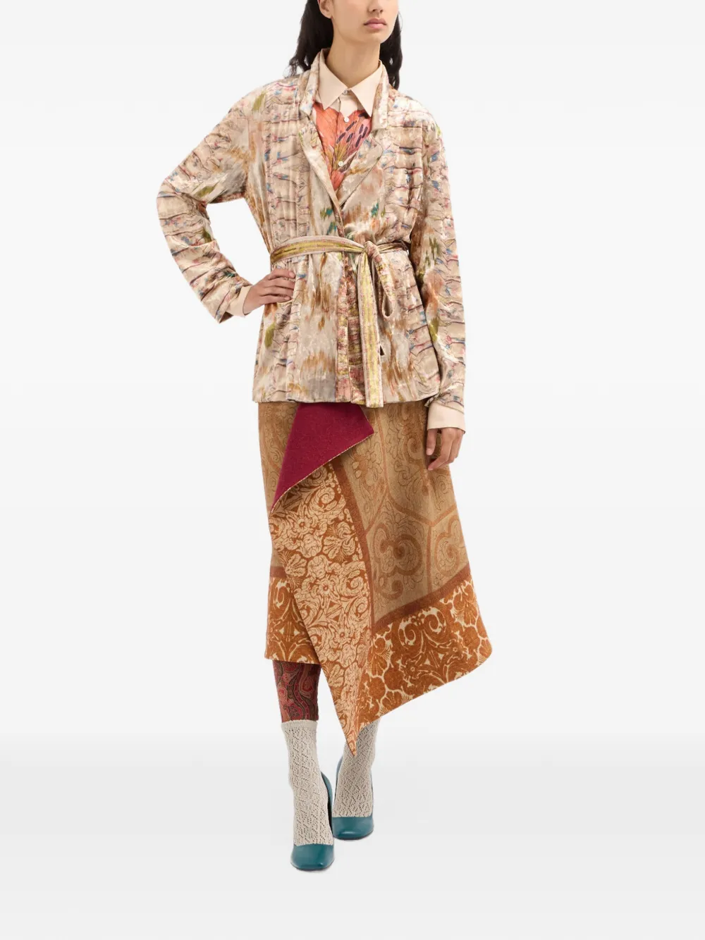 Pierre-Louis Mascia Aloe zijden shirt met bloemenprint Beige