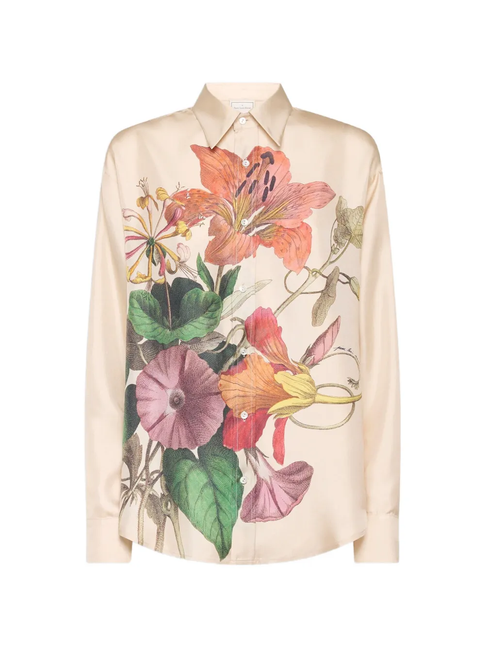 Pierre-Louis Mascia Aloe floral-print silk shirt - Tons neutres Pierre-Louis Mascia Aloe floral-print silk shirt - Tons neutres
