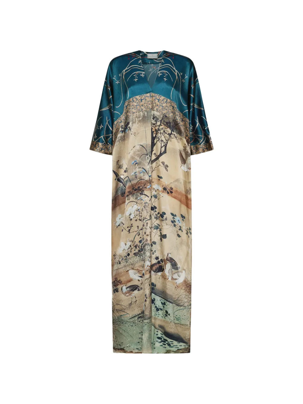 Pierre-Louis Mascia landscape-print silk maxi dress - Tons neutres Pierre-Louis Mascia landscape-print silk maxi dress - Tons neutres