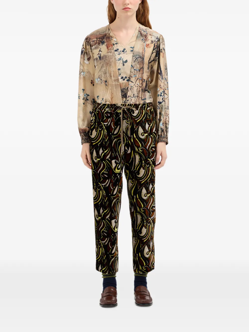 Pierre-Louis Mascia Kanada broek met wervel-patroon Bruin