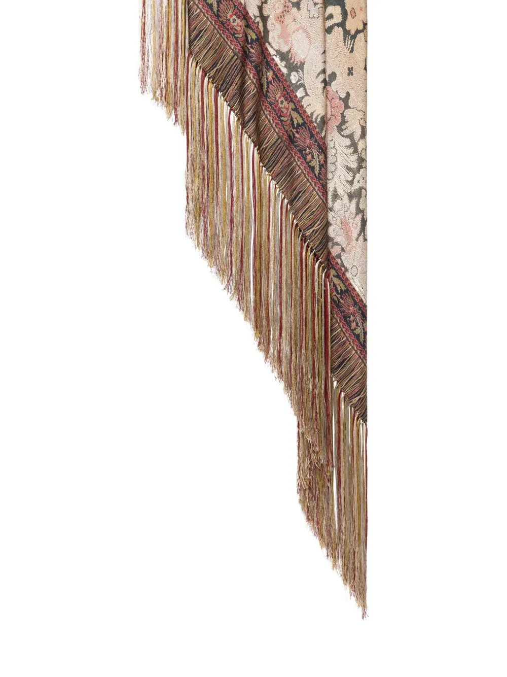 Pierre-Louis Mascia Sjaal met bloemen-print en franje Beige