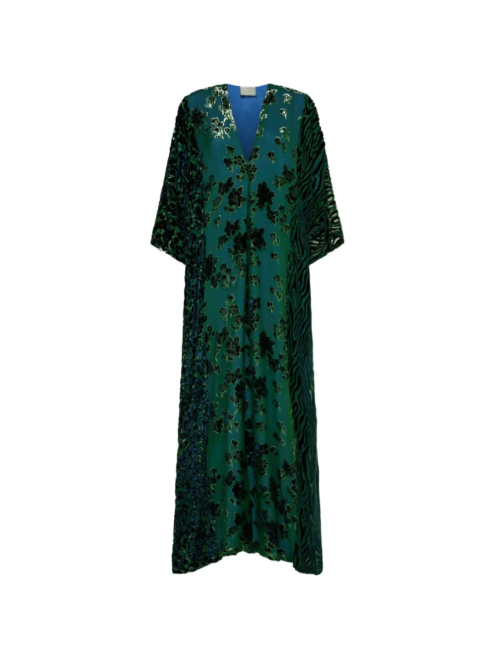 Pierre-Louis Mascia floral-patterned devoré maxi dress - Green