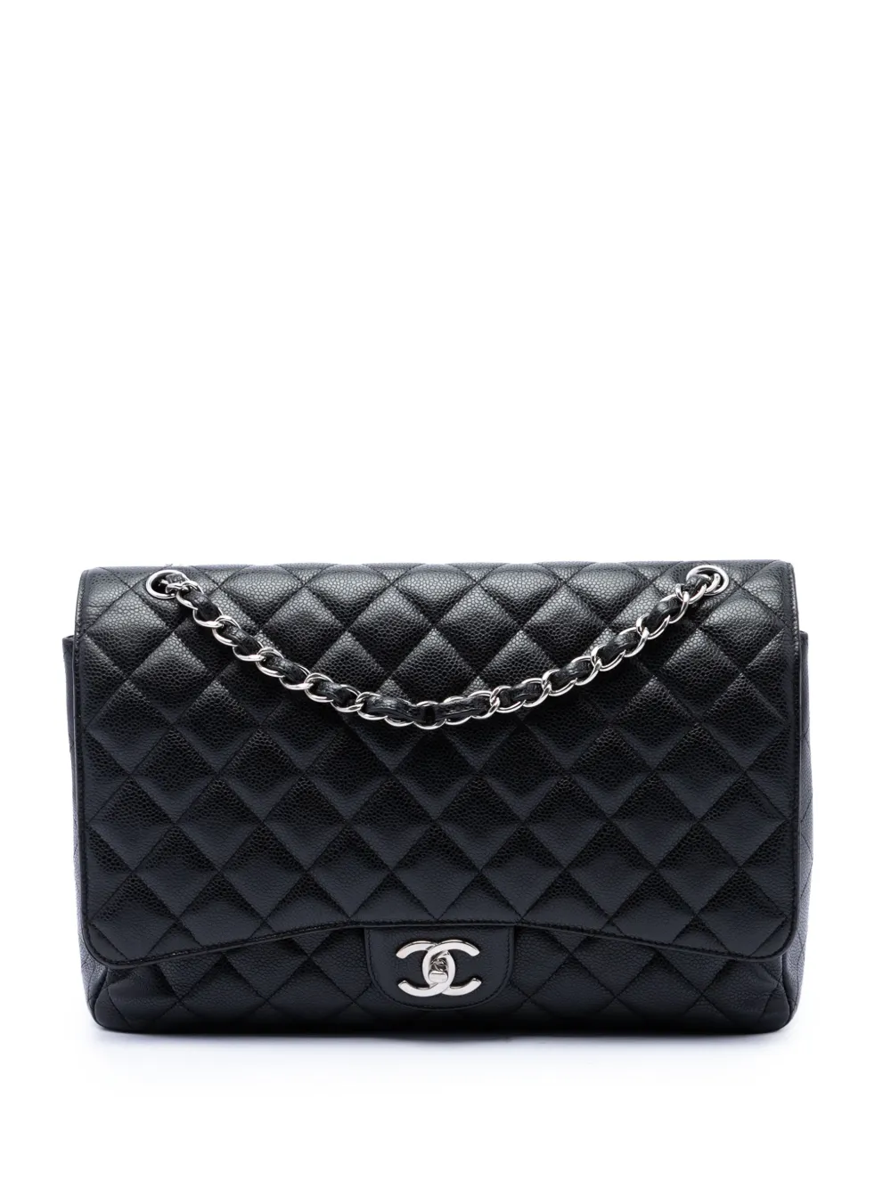 CHANEL Pre-Owned 2013-2014 Maxi Classic Caviar Double Flap shoulder bag - Nero