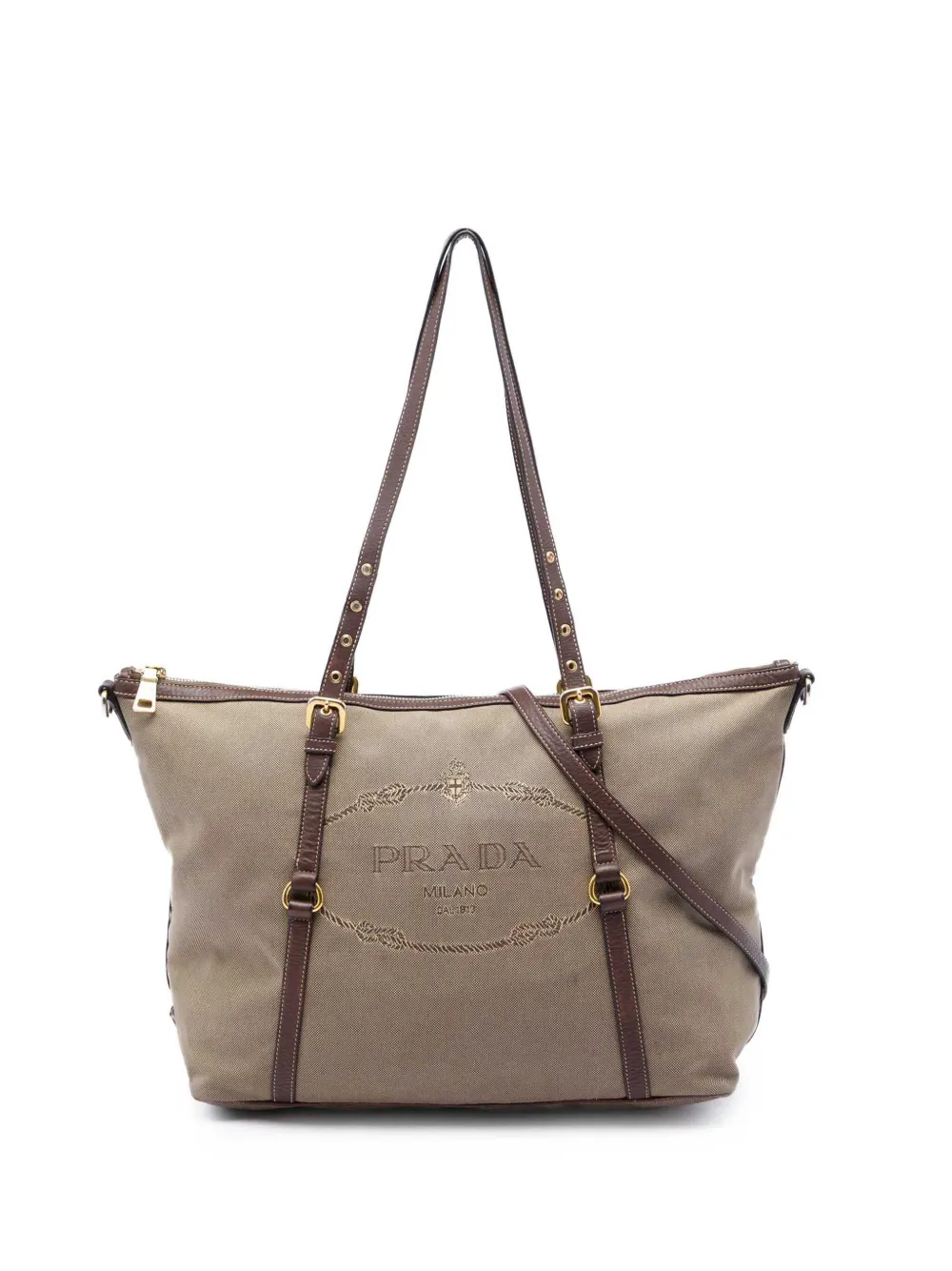 Prada Pre-Owned 2013-2026 Canvas Canapa Logo satchel - Toni neutri