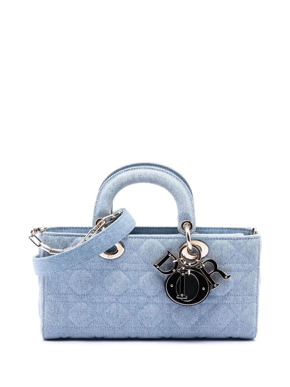 Christian Dior Pre-Owned 2022 Medium Denim Cannage Lady D Joy satchel - Blu