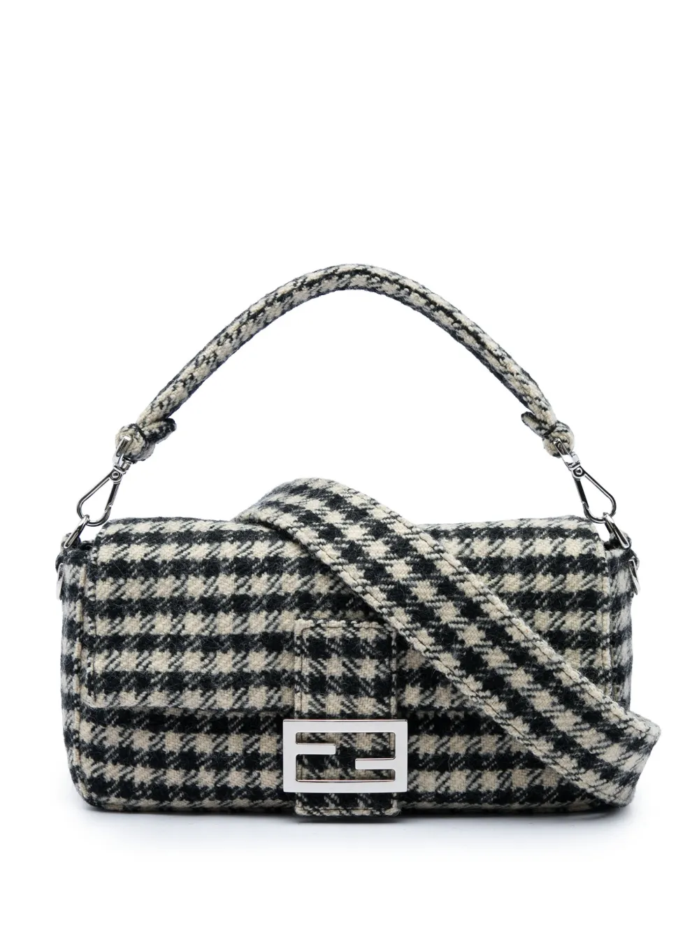 Fendi Pre-Owned 2010-2026 Tweed Baguette satchel - Black