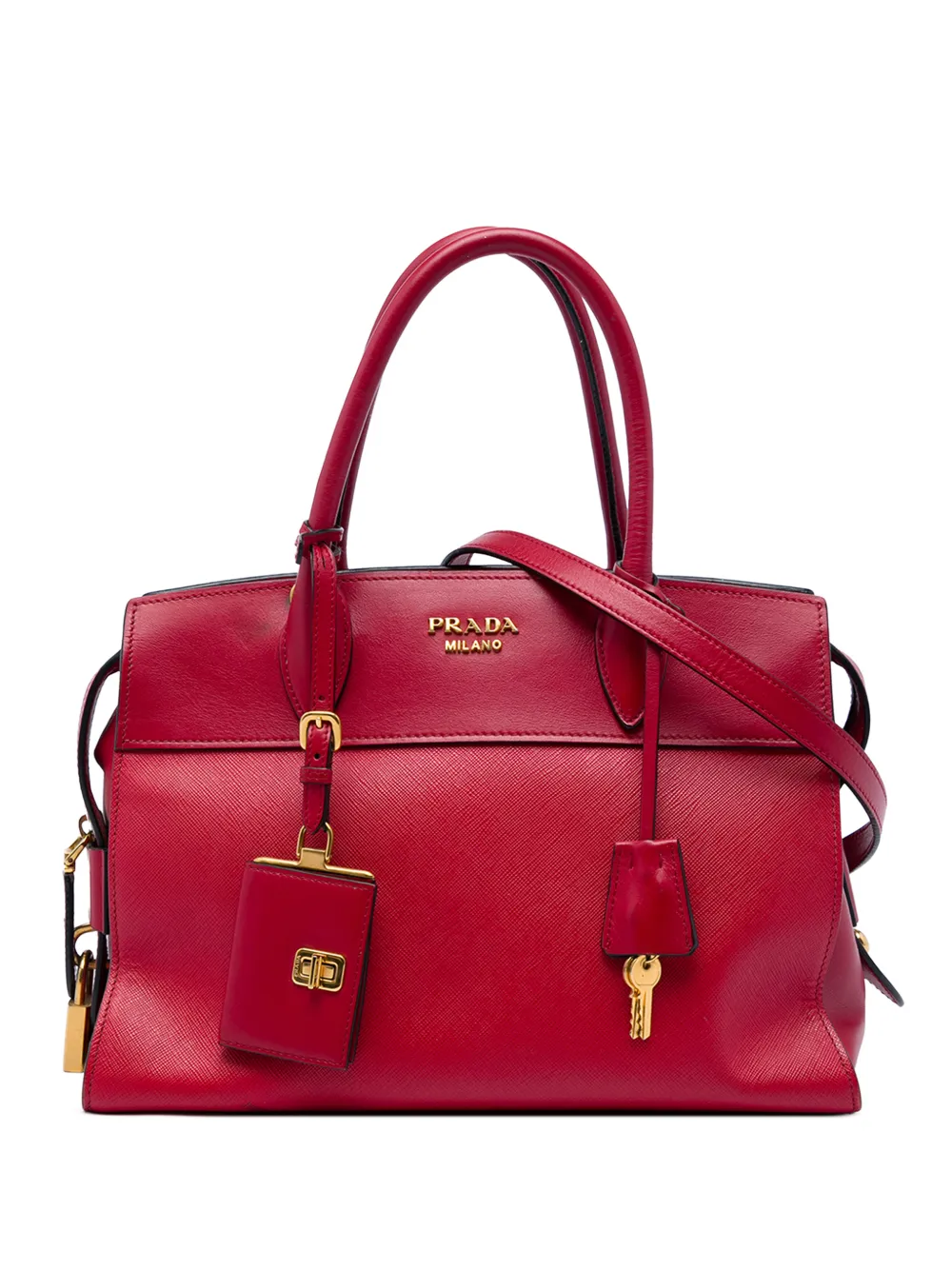 Prada Pre-Owned 2010-2026 Saffiano and City Calf Esplanade satchel - Red
