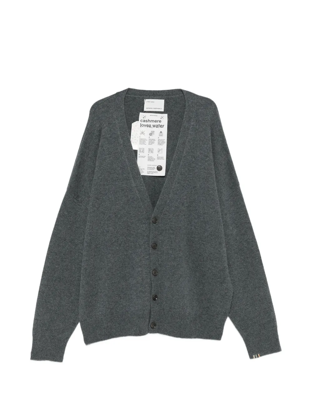 Extreme cashmere V-neck knitted cardigan Grijs
