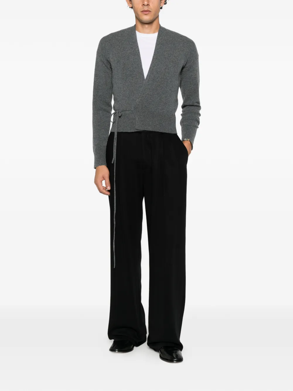 extreme cashmere wrap cardigan Grijs