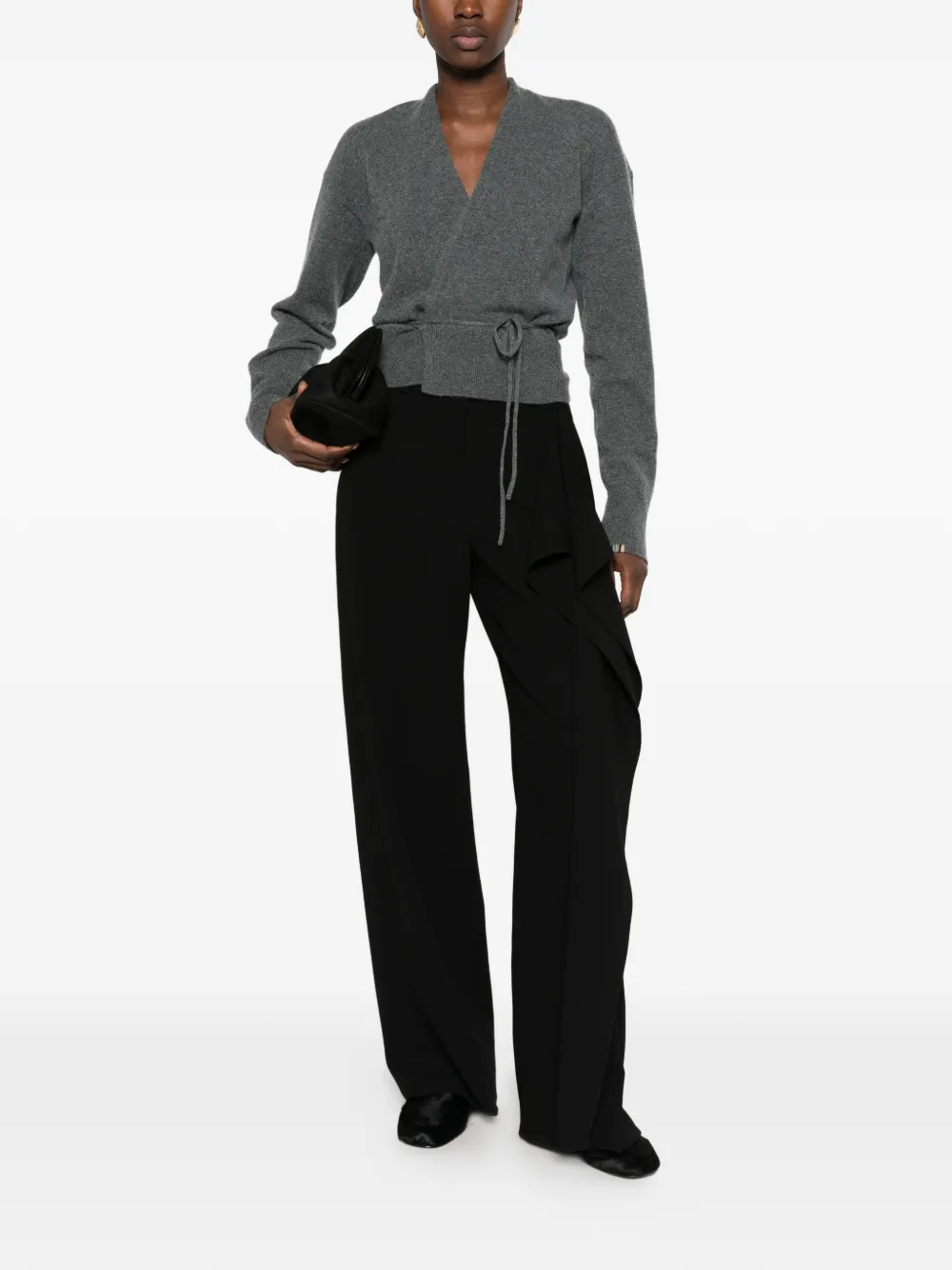 extreme cashmere wrap cardigan Grijs