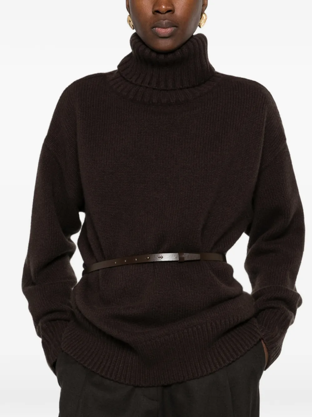 extreme cashmere Oversize Xtra 20 roll-neck sweater Bruin
