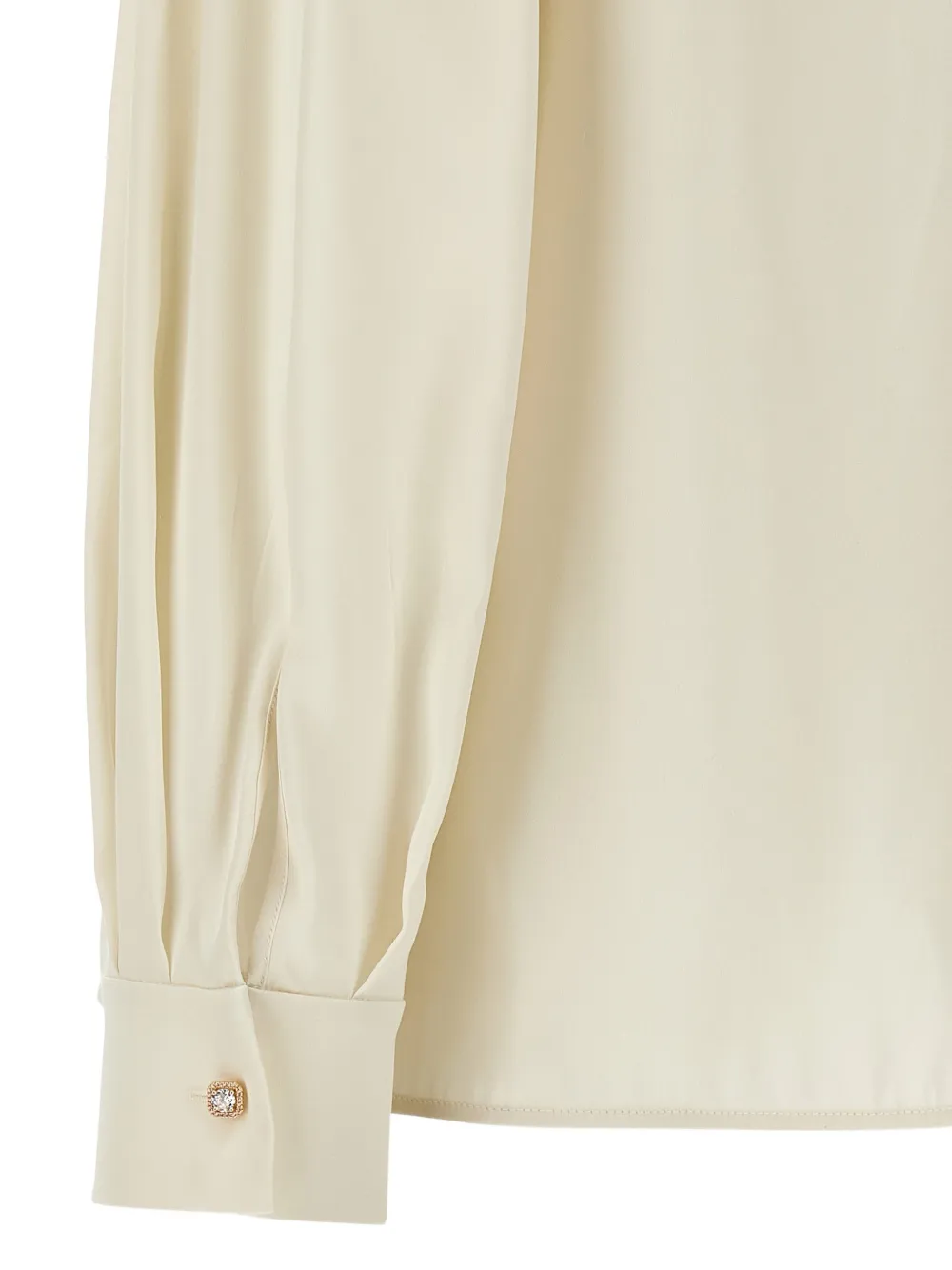 Max Mara Vongola zijden blouse met plooien Beige