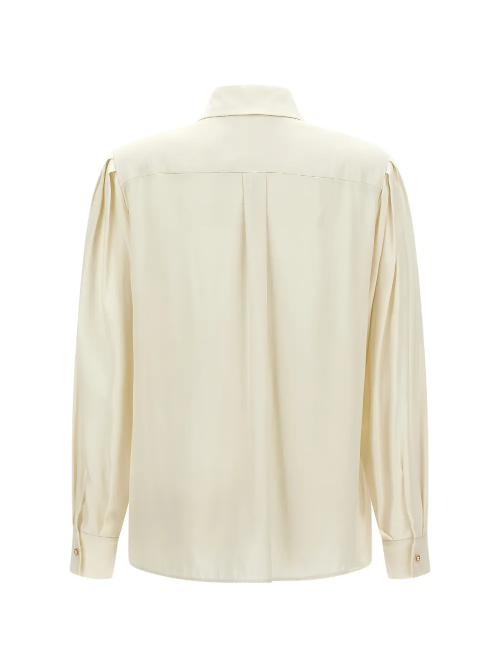 Max Mara Vongola zijden blouse met plooien Beige