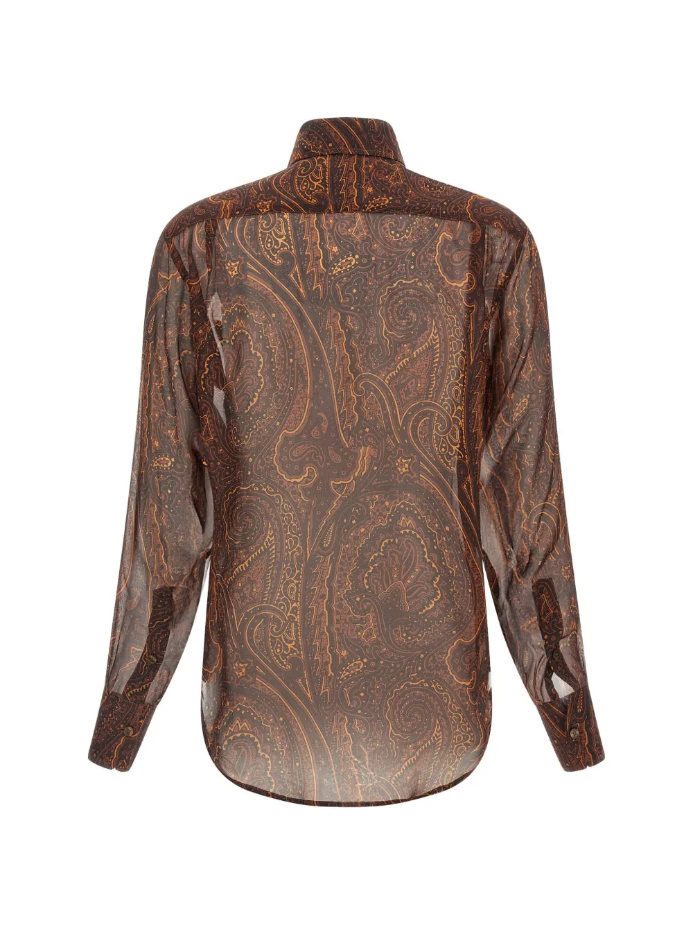 ETRO Zijden blouse met paisley-print Bruin