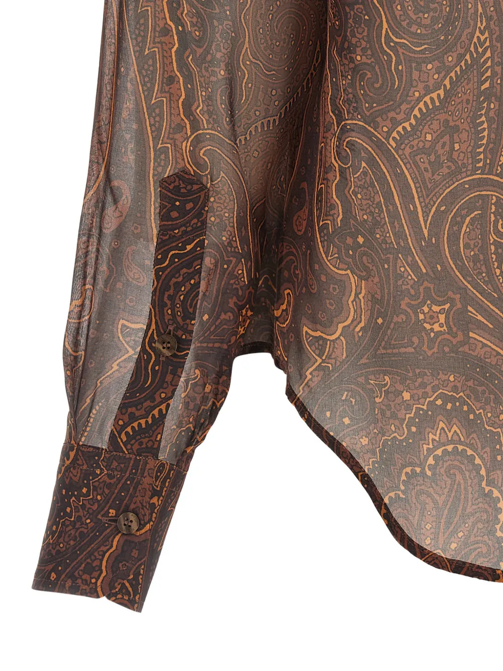 ETRO Zijden blouse met paisley-print Bruin