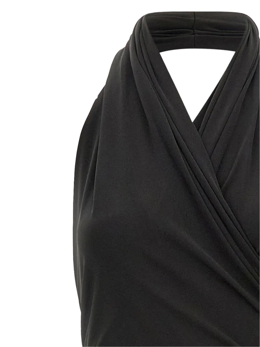 THE ANDAMANE Alexandra high-low balloon-hem maxi dress Zwart
