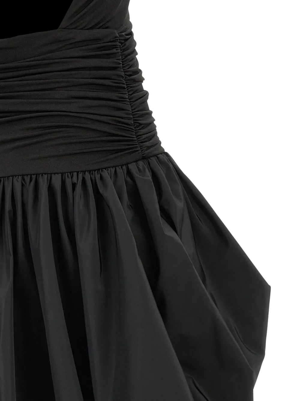 THE ANDAMANE Alexandra high-low balloon-hem maxi dress Zwart