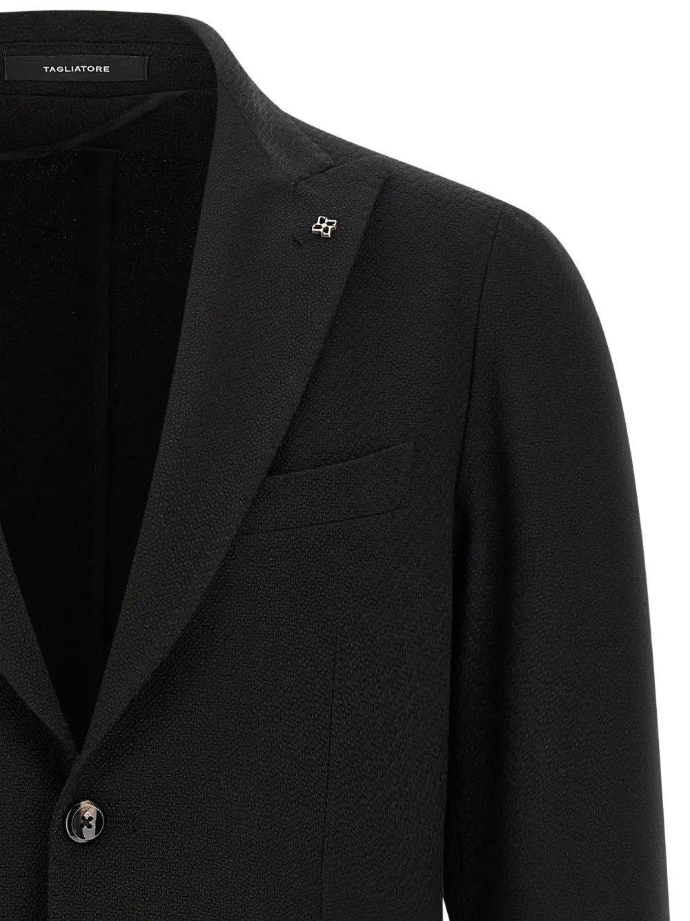 Tagliatore Montecarlo blazer met puntige revers Zwart