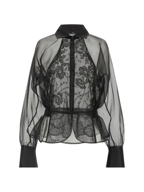 Ermanno Scervino lace-panelled peplum shirt