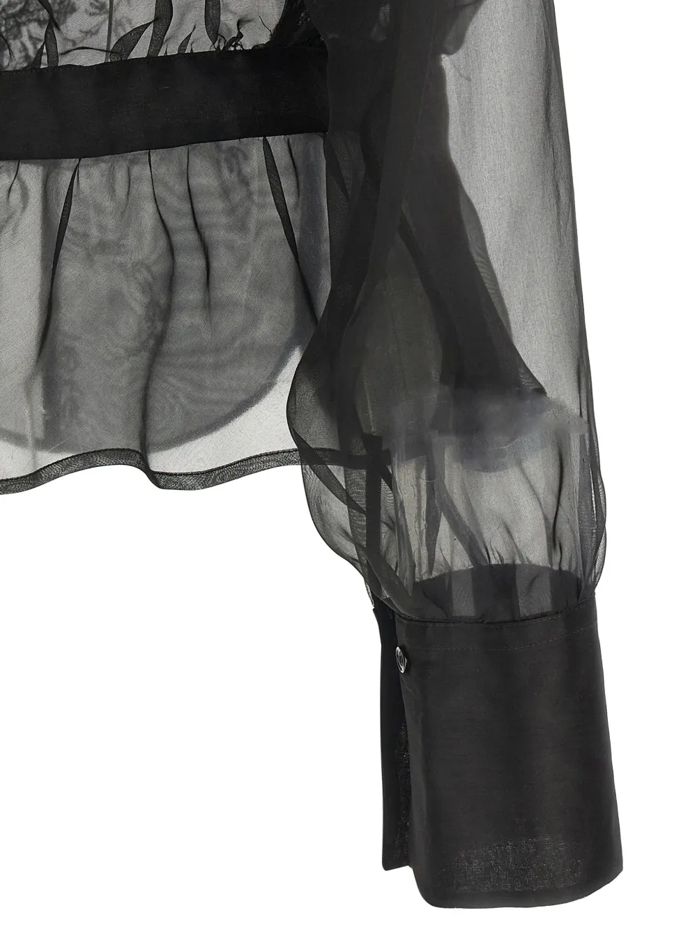 Ermanno Scervino Peplum blouse met kanten vlakken Zwart