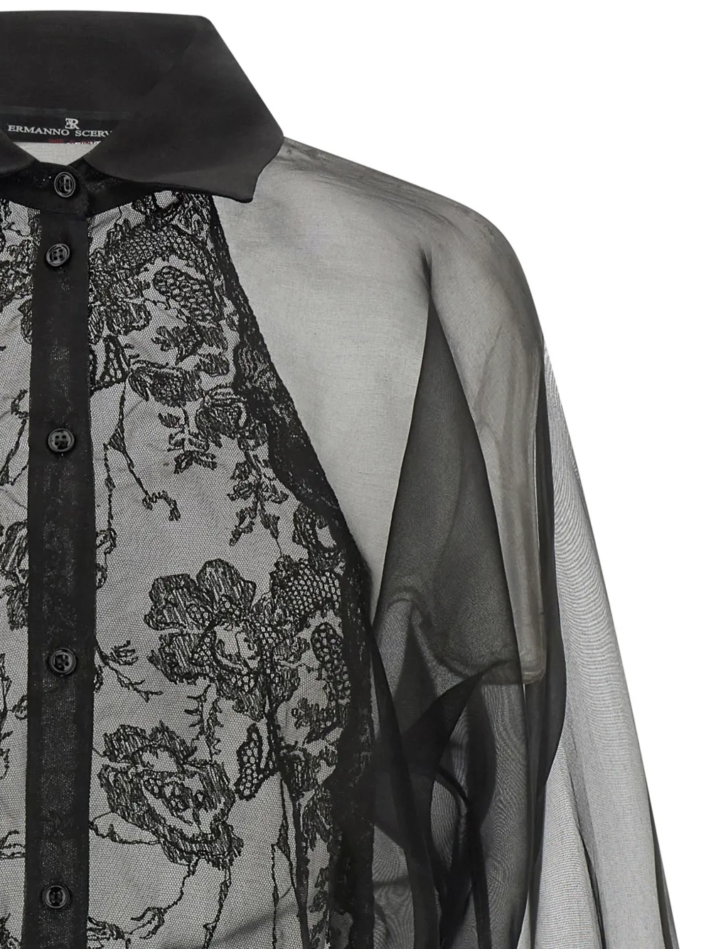 Ermanno Scervino Peplum blouse met kanten vlakken Zwart