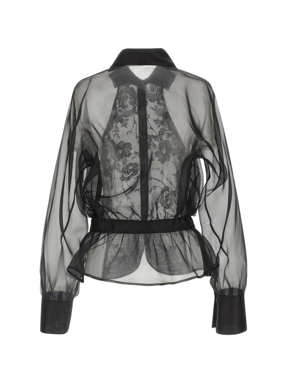 Ermanno Scervino Peplum blouse met kanten vlakken Zwart