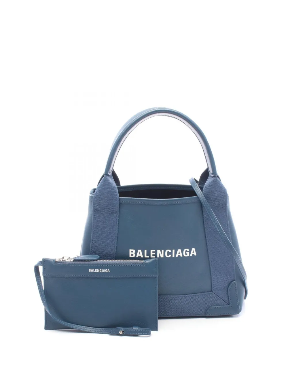 Balenciaga Pre-Owned 2010-2026 Leather Navy Cabas XS satchel - Blau