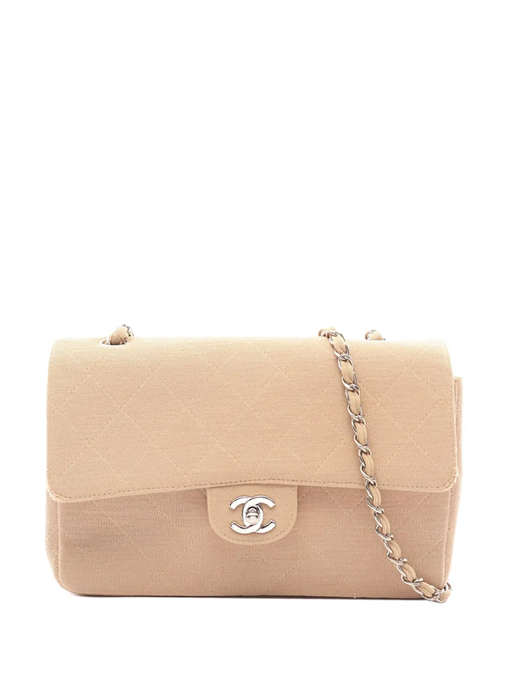 CHANEL Pre-Owned 1997-1999 Medium Classic Jersey Single Flap crossbody bag - Toni neutri