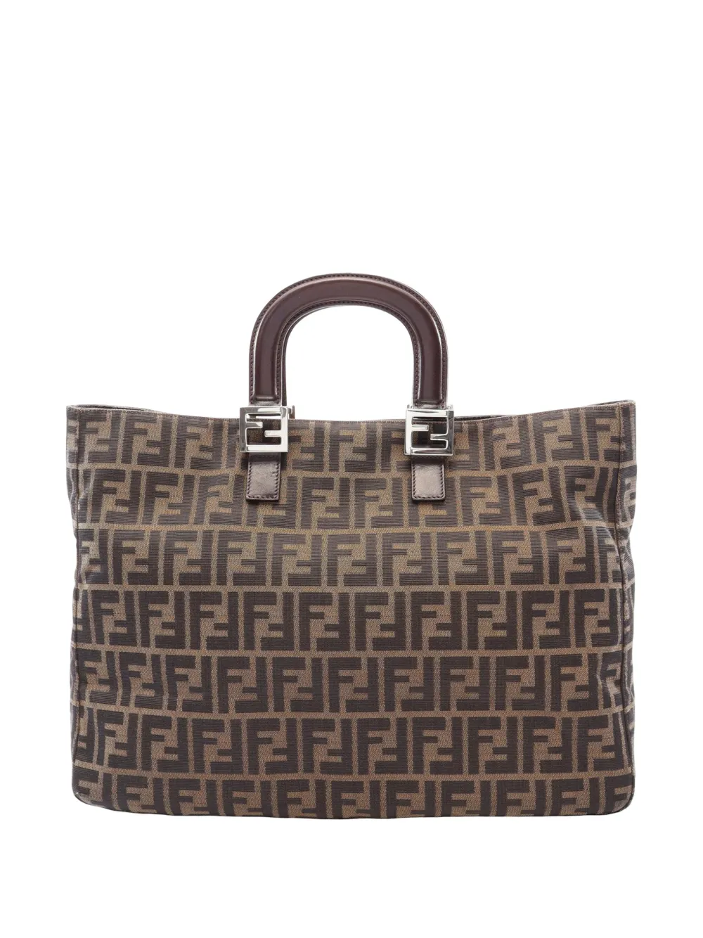 Fendi Pre-Owned 2000-2010 Large Zucca Canvas Twins tote bag - Marron Fendi Pre-Owned 2000-2010 Large Zucca Canvas Twins tote bag - Marron