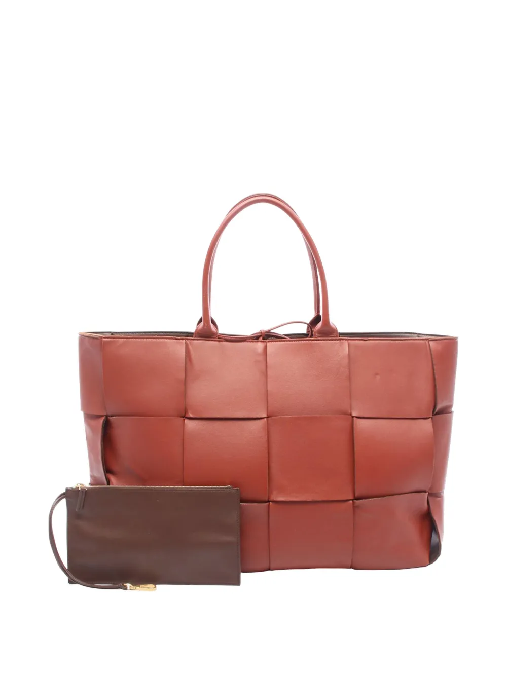 Bottega Veneta Pre-Owned 2012-2026 Large Lambskin Maxi Intrecciato Arco tote bag - Marron Bottega Veneta Pre-Owned 2012-2026 Large Lambskin Maxi Intrecciato Arco tote bag - Marron