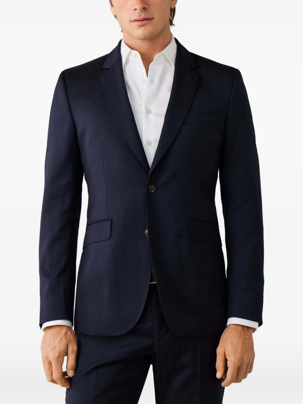 Hackett London Heritage Belgravia wollen pak met visgraat-patroon Blauw