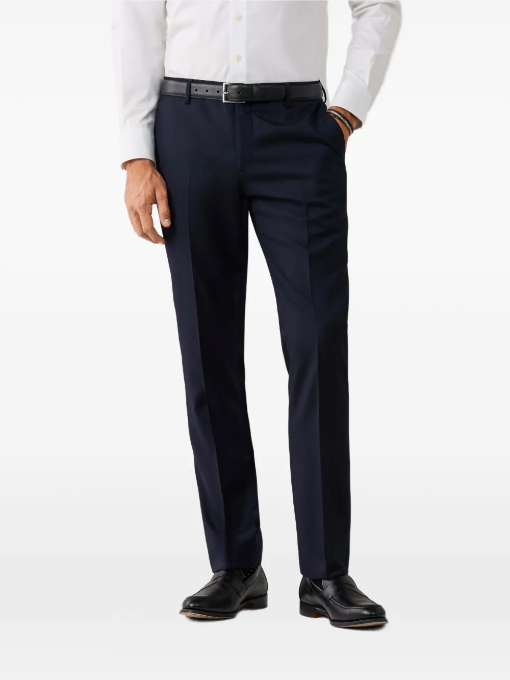 Hackett London Heritage Belgravia wollen pak met visgraat-patroon Blauw