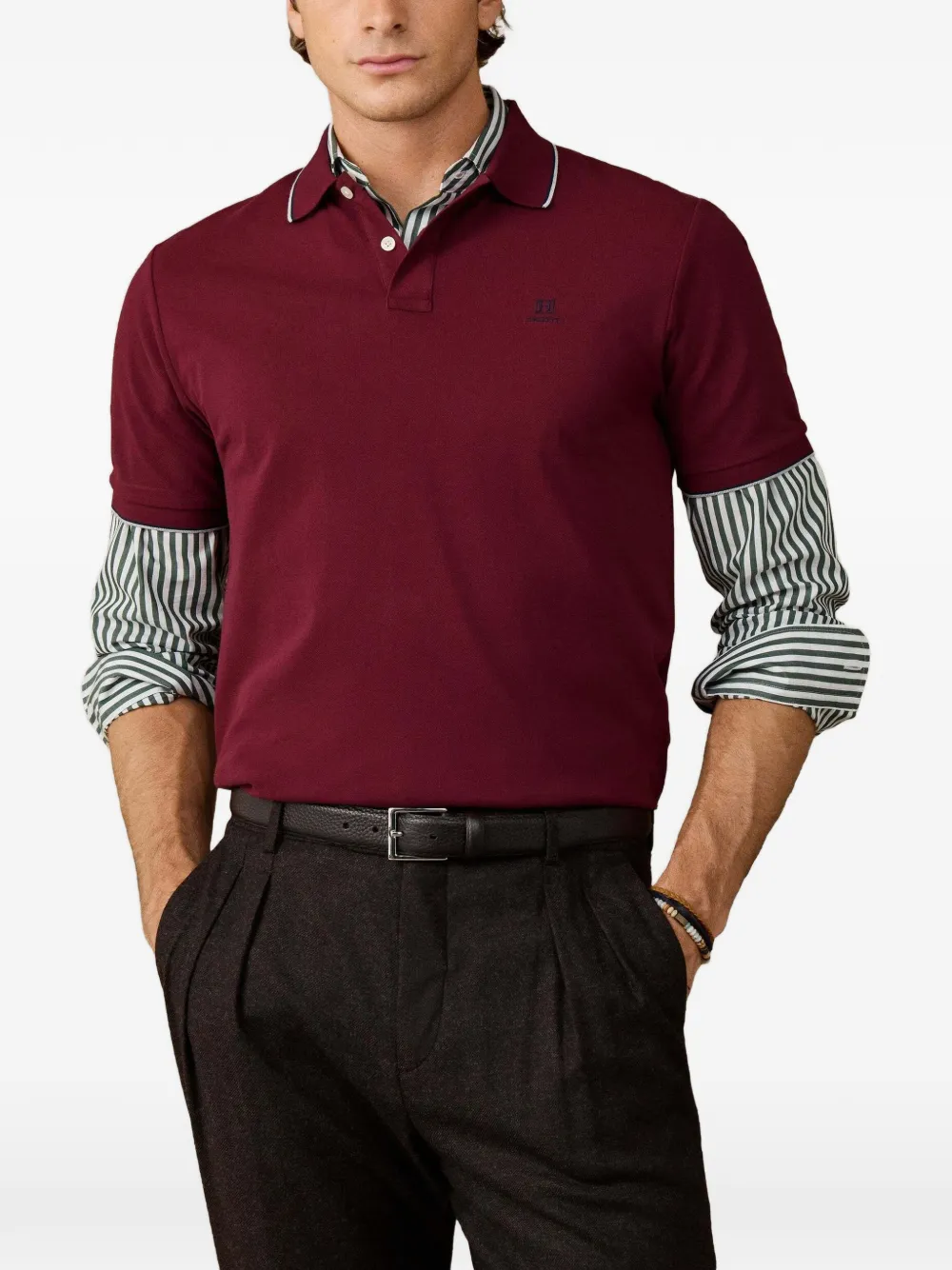 Hackett London Poloshirt met geborduurd logo Rood