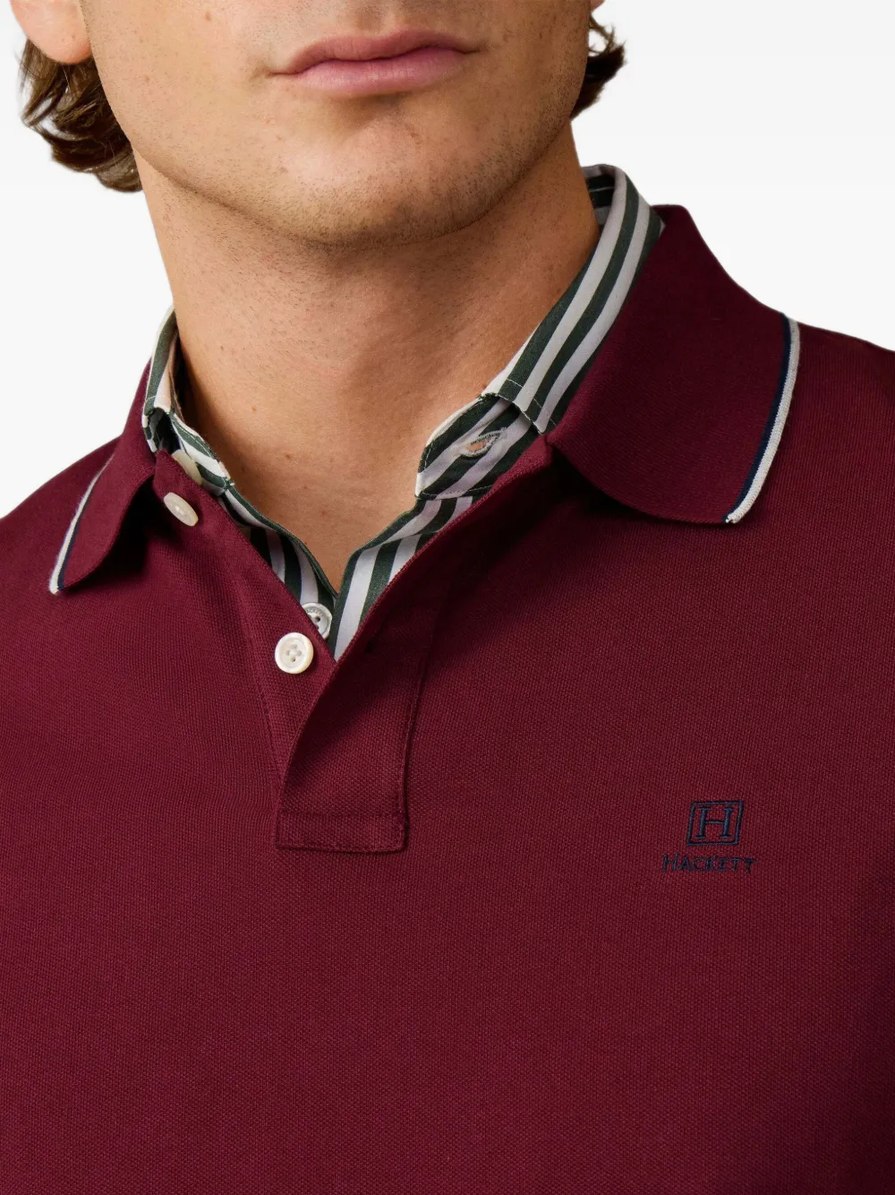 Hackett London Poloshirt met geborduurd logo Rood