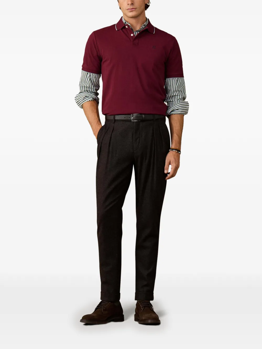 Hackett London Poloshirt met geborduurd logo Rood