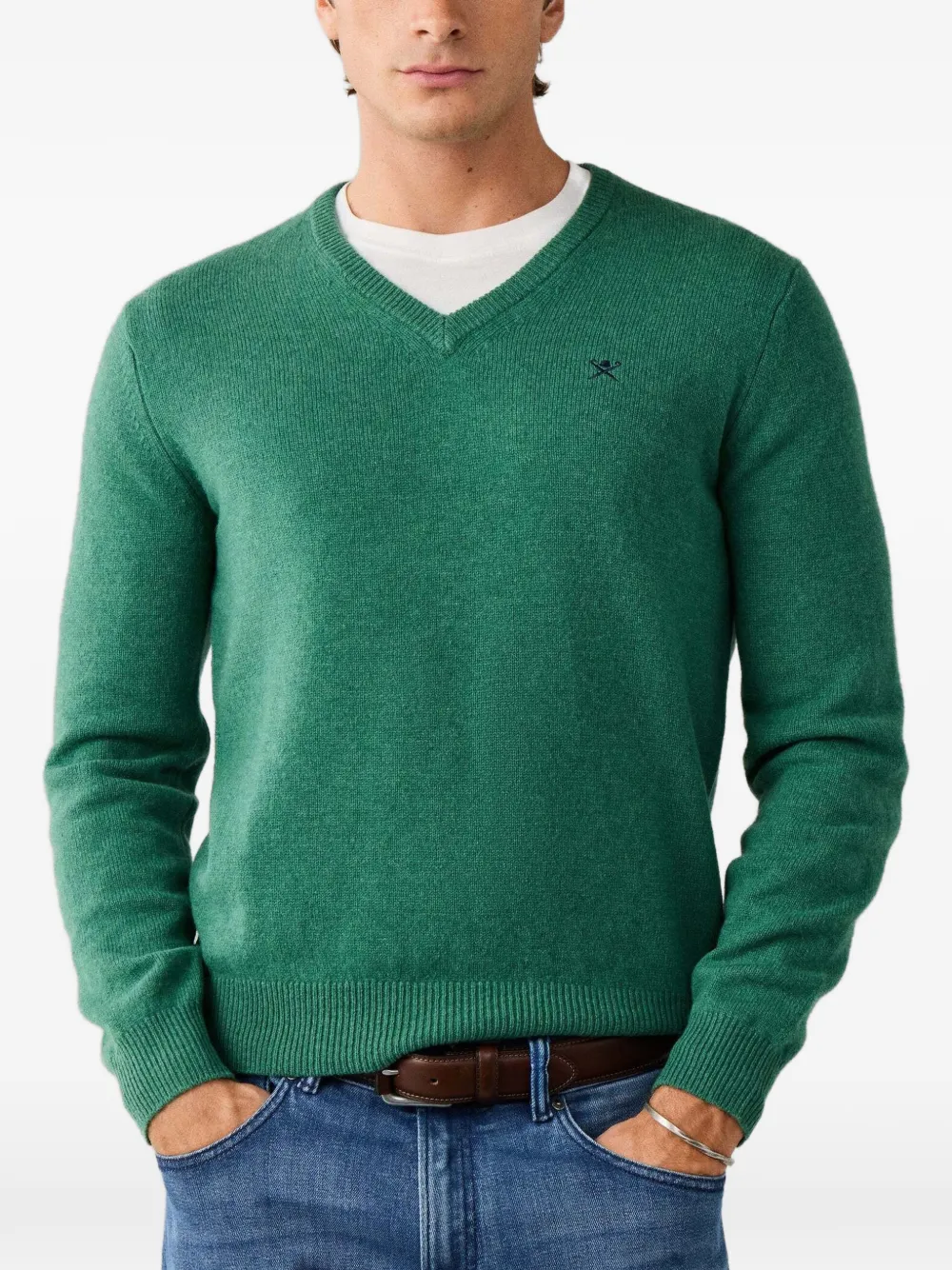 Hackett London Sweater met V-hals Groen
