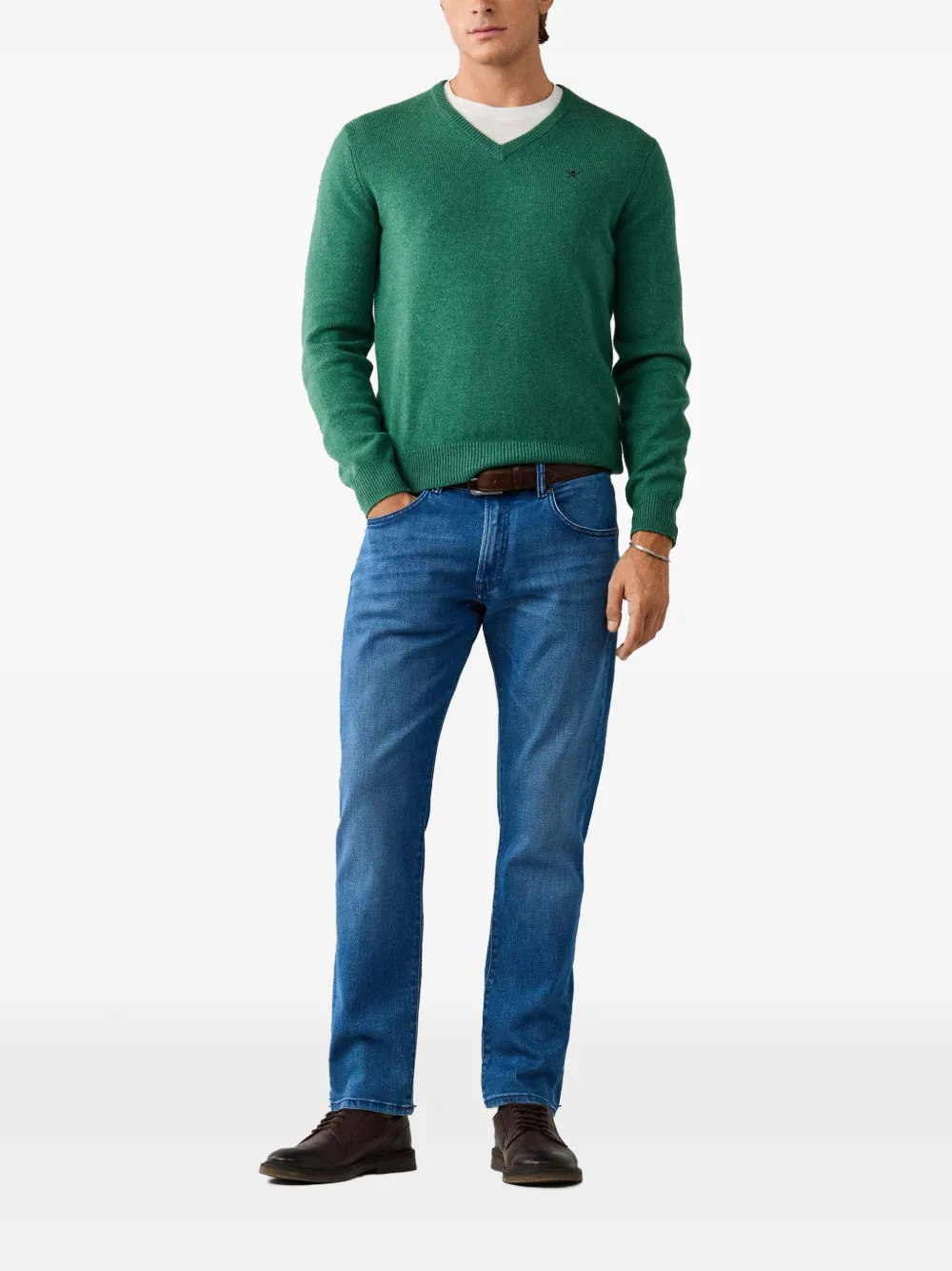 Hackett London Sweater met V-hals Groen