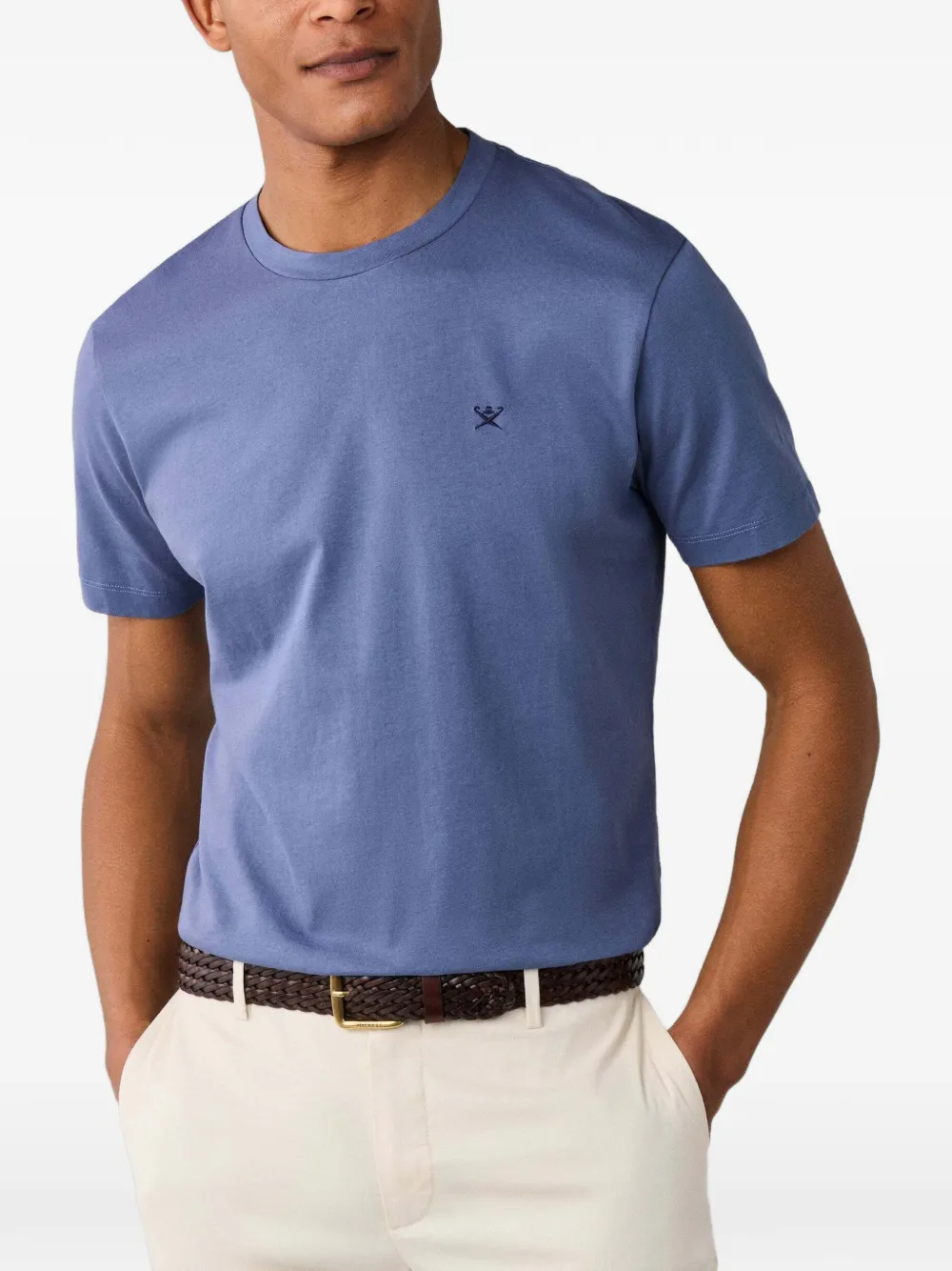 Hackett London T-shirt met geborduurd logo Blauw