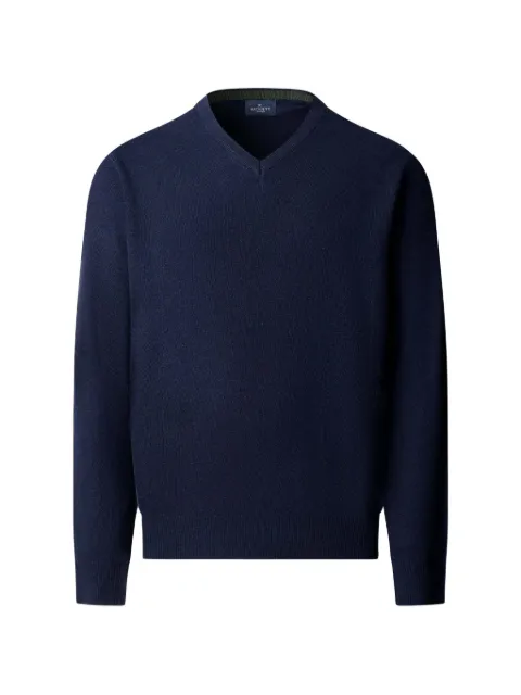 Hackett London V-neck elbow-patch sweater