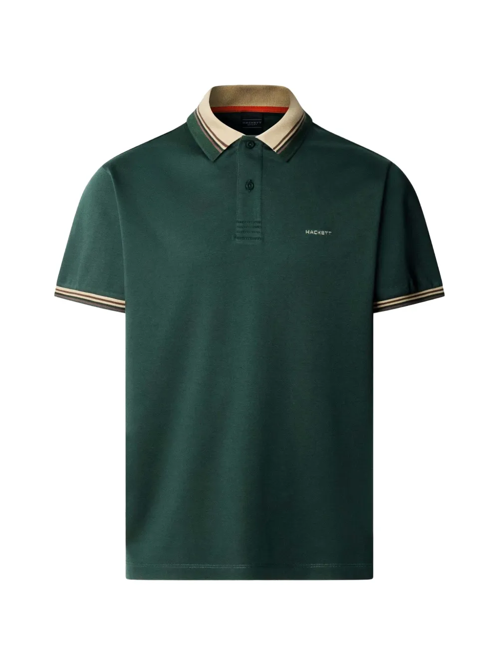 Hackett London Poloshirt met gestreepte kraag Groen