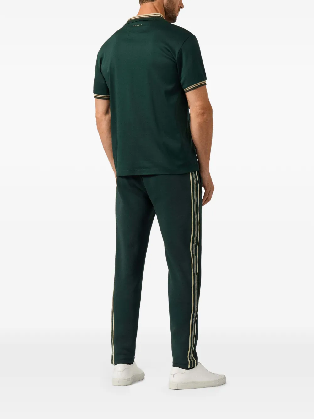 Hackett London Poloshirt met gestreepte kraag Groen