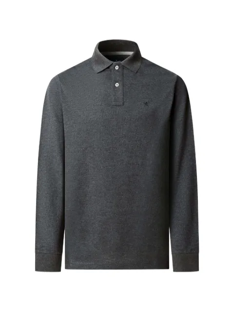 Hackett London logo-embroidered long-sleeve polo shirt
