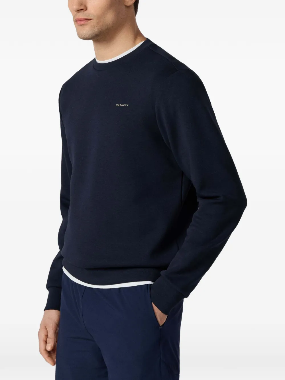 Hackett London Sweater met logoprint Blauw