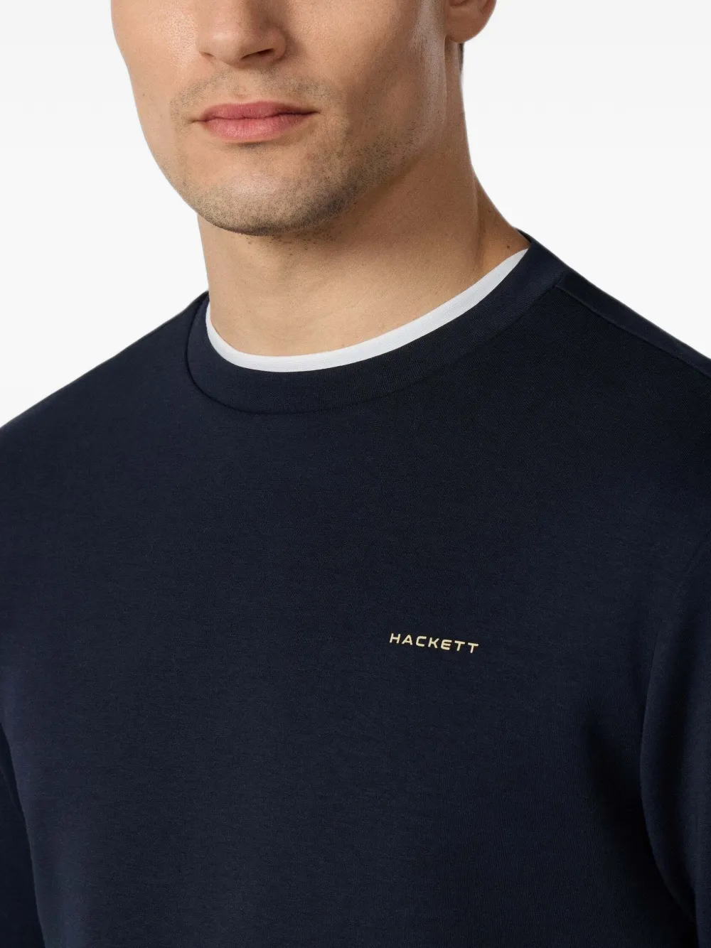 Hackett London Sweater met logoprint Blauw